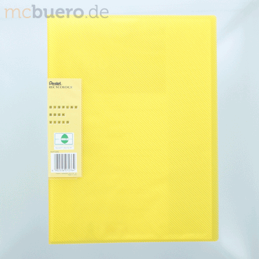 Pentel Sichtbuchmappe Clear transluzent A4 30 Hüllen gelb