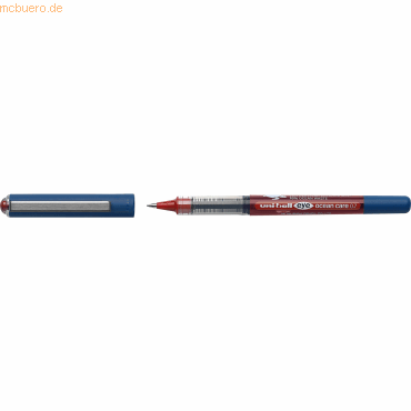 4902778299296 - Tintenroller uni-ball UB EYE Ocean Care Strichstärke 04 mm Kugel-Ø 07 mm dokumentenecht Sichtfenster 75 % Recycling-Kunststoff 12 Stück Schreibfarbe rot