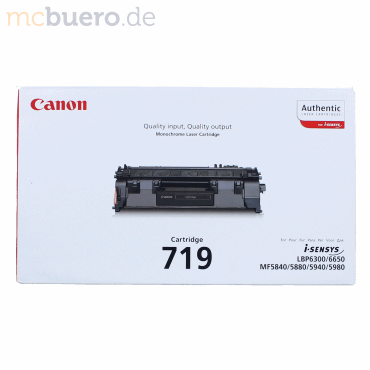 Canon Toner Canon 719 schwarz 2100 Seiten