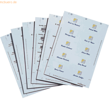 Durable Einsteckschilder 61/122x150mm 20 Bogen (40 Schilder) weiß