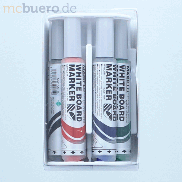 5011433133376 - Whiteboardmarker 4er Etui mit Schwamm und Magnethalterung 50114