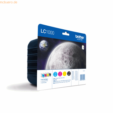 5014047560453 - ORIGINAL Multipack Schwarz   Cyan   Magenta   Gelb LC-1000-BK C M Y LC1000VALBPDR 4 Tintenpatronen LC1000BK + LC1000C + LC1000M + LC1000Y