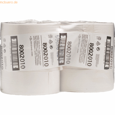 5027375007934 - Toilettenpapier NaturaT Jumbo 8002 1-lagig weiß 525 m Rolle 5027375007934 6 Rolle
