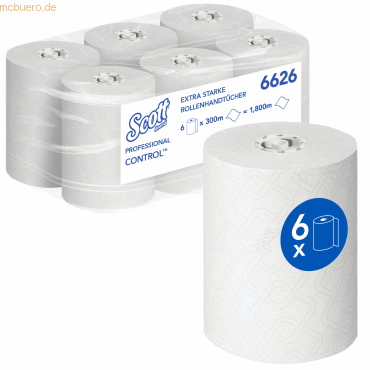 Scott Handtuchrolle Control Extra Strong 6626 300m weiß 6 Rollen