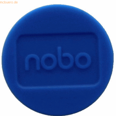 10 x Nobo Magnet rund 20mm VE=8 Stück blau