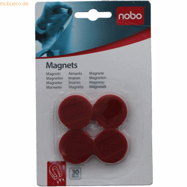 5028252139984 - Haftmagnet rund Durchmesser 30 mm rot 4er Blister 5028252139984 - Haftmagnet rund Durchmesser 30 mm rot 4er Blister