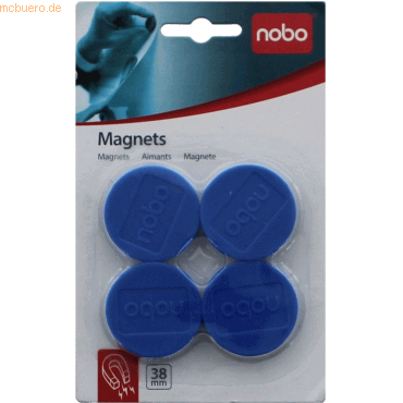 5028252140027 - Magnete 38 mm 4 Stück rot Blisterverpackung Blau