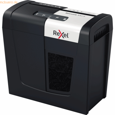 5028252615327 - Secure MC3 Whisper-Shred™ Aktenvernichter P5 Mikroschnitt 2 x 15 mm 10 l 3 Blatt Schnittleistung Anti-Papierstau-Technologie schwarz