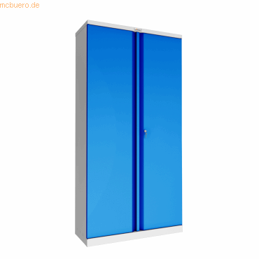 5032548007291 - Aktenschrank SCL1891GBK aus Stahl mit 2 Türen und 4 Regalen grauer Korpus und blaue Türen mit Schlüsselschloss 5032548007291 - Aktenschrank SCL1891GBK aus Stahl mit 2 Türen und 4 Regalen grauer Korpus und blaue Türen mit Schlüsselschloss