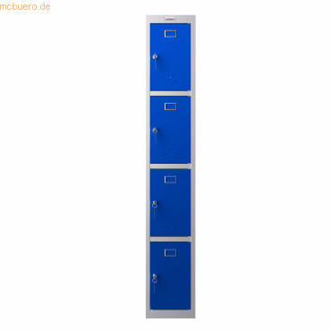 5032548008304 - Persönliches Schließfach PL1430GBK bestehend aus 1-Spind und 4-Türen graues Gehäuse blaue Tür mit Schlüsselschloss 5032548008304 - Persönliches Schließfach PL1430GBK bestehend aus 1-Spind und 4-Türen graues Gehäuse blaue Tür mit Schlüsselschloss