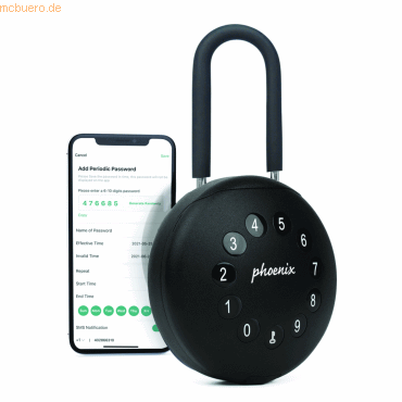 5032548010482 - Schlüsseltresor Palm KS0213ES motorisiertes Schlüsselschloss Steuerung per App Bluetooth Wasser- Staubfest IP65 mit Schlossbügel schwarz 5032548010482 - Schlüsseltresor Palm KS0213ES motorisiertes Schlüsselschloss Steuerung per App Bluetooth Wasser- Staubfest IP65 mit Schlossbügel schwarz