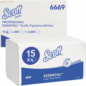 Scott Papierhandtuch XTRA 6669 Interfold 1-lagig weiß 15x240 Stück