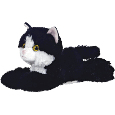 5034566127432 - HERMA Mini Flopsies Maynard Black White Cat 20cm
