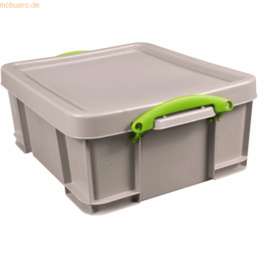 5060456658366 - Aufbewahrungsbox Recycling 18RDG 18 Liter mit Deckel für CDs DVDs außen 480x390x200mm Polypropylen 100 % recycelt taubengra