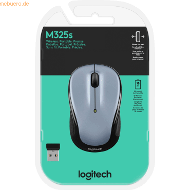 5099206108769 - Maus M325s Wireless Unifying Light Silver - Optisch 1000 dpi 3 Tasten Retail (910-006813) - Logitech