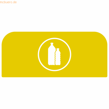 5407009501340 - Hinweistafel für konfigurierbare Recyclingstation von Rubbermaid für 87 Liter Behältereinheit B 489 x H 203 x T 20 mm Kunststoff gelb