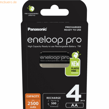 5410853064152 - ENELOOP P 4XAAC - eneloop pro NiMh Akku AA (Mignon) 2500 mAh 4er-Pack 5410853064152 - ENELOOP P 4XAAC - eneloop pro NiMh Akku AA (Mignon) 2500 mAh 4er-Pack
