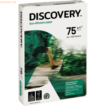 5602024607576 - Discovery Eco-efficient DIN A4 Druckerpapier 75 g m2 Glatt Weiß 2500 Blatt 5602024607576 - Discovery Eco-efficient DIN A4 Druckerpapier 75 g m2 Glatt Weiß 2500 Blatt
