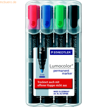Staedtler Permanentmarker Lumocolor 2mm 4 Farben sortiert