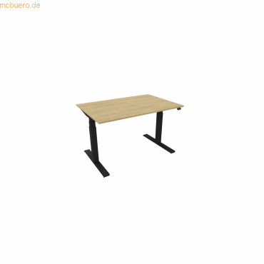 5901747153736 - Schreibtisch eModel 30 810059071 elektrisch höhenverstellbar 65-131cm (H) 120x80cm (BxT) rechteckig hamilton oak schwarz 5901747153736 - Schreibtisch eModel 30 810059071 elektrisch höhenverstellbar 65-131cm (H) 120x80cm (BxT) rechteckig hamilton oak schwarz