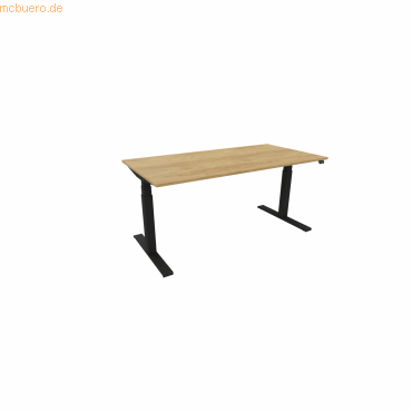 5901747153910 - Schreibtisch eModel 30 810073370 elektrisch höhenverstellbar 65-131cm (H) 160x80cm (BxT) rechteckig hickory schwarz 5901 5901747153910 - Schreibtisch eModel 30 810073370 elektrisch höhenverstellbar 65-131cm (H) 160x80cm (BxT) rechteckig hickory schwarz 5901