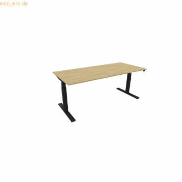 5901747153989 - Schreibtisch eModel 30 810073571 elektrisch höhenverstellbar 65-131cm (H) 180x80cm (BxT) rechteckig hamilton oak schwarz 5901747153989 - Schreibtisch eModel 30 810073571 elektrisch höhenverstellbar 65-131cm (H) 180x80cm (BxT) rechteckig hamilton oak schwarz