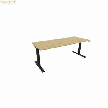 5901747154146 - Schreibtisch eModel 30 810073971 elektrisch höhenverstellbar 65-131cm (H) 200x80cm (BxT) rechteckig hamilton oak schwarz 5901747154146 - Schreibtisch eModel 30 810073971 elektrisch höhenverstellbar 65-131cm (H) 200x80cm (BxT) rechteckig hamilton oak schwarz
