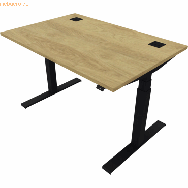 5901747154269 - Schreibtisch eModel 20 810075270 elektrisch höhenverstellbar 65-130cm (H) 120x80cm (BxT) rechteckig hickory jet schwarz 5901747154269 - Schreibtisch eModel 20 810075270 elektrisch höhenverstellbar 65-130cm (H) 120x80cm (BxT) rechteckig hickory jet schwarz