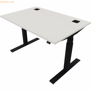 5901747154283 - Schreibtisch eModel 20 810075201 elektrisch höhenverstellbar 65-130cm (H) 120x80cm (BxT) rechteckig weiß jet schwarz 590 5901747154283 - Schreibtisch eModel 20 810075201 elektrisch höhenverstellbar 65-130cm (H) 120x80cm (BxT) rechteckig weiß jet schwarz 590
