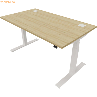 5901747154375 - Schreibtisch eModel 20 810075379 elektrisch höhenverstellbar 65-130cm (H) 140x80cm (BxT) rechteckig buche weiß 590174715 5901747154375 - Schreibtisch eModel 20 810075379 elektrisch höhenverstellbar 65-130cm (H) 140x80cm (BxT) rechteckig buche weiß 590174715