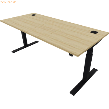 5901747154481 - Schreibtisch eModel 20 810075879 elektrisch höhenverstellbar 65-130cm (H) 180x80cm (BxT) rechteckig buche jet schwarz 59 5901747154481 - Schreibtisch eModel 20 810075879 elektrisch höhenverstellbar 65-130cm (H) 180x80cm (BxT) rechteckig buche jet schwarz 59