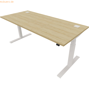 5901747154528 - Schreibtisch eModel 20 810075779 elektrisch höhenverstellbar 65-130cm (H) 180x80cm (BxT) rechteckig buche weiß 590174715 5901747154528 - Schreibtisch eModel 20 810075779 elektrisch höhenverstellbar 65-130cm (H) 180x80cm (BxT) rechteckig buche weiß 590174715
