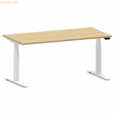 5901747585803 - Schreibtisch eModel 20 810057879 elektrisch höhenverstellbar 64-130cm (H) 180x100cm (BxT) rechteckig buche   weiß 59017475