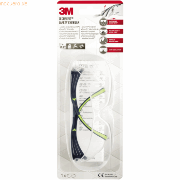 5902658102509 - Schutzbrille SecureFit 400 EN 1662001 UVA UVB UVC-resistent Bügeldruckverteilung verstellbare Nasenpolster beschichtet Polycarbonatglas klar 5902658102509 - Schutzbrille SecureFit 400 EN 1662001 UVA UVB UVC-resistent Bügeldruckverteilung verstellbare Nasenpolster beschichtet Polycarbonatglas klar