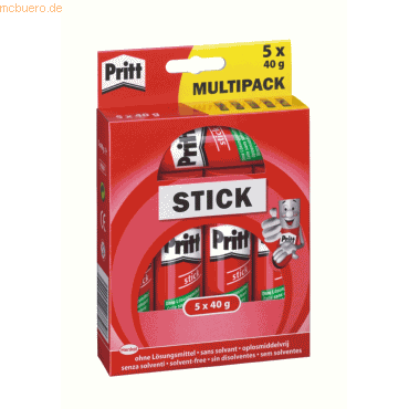 5410091268398 - Klebestift PRITT Multipack 5 x 43 g anwendbar bei Papier Pappe Fotos umweltschonend auswaschbar bei 20° C farblos