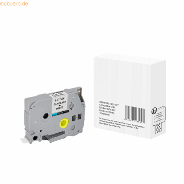 6941881235027 - P-touch Beschriftungsband Kompatibel Brother TZe-231 5BRT231-WT Selbsthaftend Schwarz auf Weiß 675 mm x 8 m 6941881235027 - P-touch Beschriftungsband Kompatibel Brother TZe-231 5BRT231-WT Selbsthaftend Schwarz auf Weiß 675 mm x 8 m