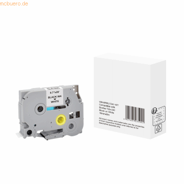 6941881235041 - P-touch Beschriftungsband Kompatibel Brother TZe-241 5BRT241-WT Selbsthaftend Schwarz auf Weiß 675 mm x 8 m 6941881235041 - P-touch Beschriftungsband Kompatibel Brother TZe-241 5BRT241-WT Selbsthaftend Schwarz auf Weiß 675 mm x 8 m