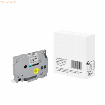 6941881235058 - P-touch Beschriftungsband Kompatibel Brother TZe-131 5BRT131-WT Selbsthaftend Schwarz auf Transparent 675 mm x 8 m 6941881235058 - P-touch Beschriftungsband Kompatibel Brother TZe-131 5BRT131-WT Selbsthaftend Schwarz auf Transparent 675 mm x 8 m