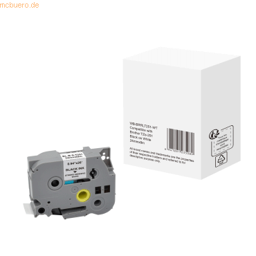 6941881235089 - P-touch Beschriftungsband Kompatibel Brother TZe-251 5BRT251-WT Selbsthaftend Schwarz auf Weiß 675 mm x 8 m 6941881235089 - P-touch Beschriftungsband Kompatibel Brother TZe-251 5BRT251-WT Selbsthaftend Schwarz auf Weiß 675 mm x 8 m