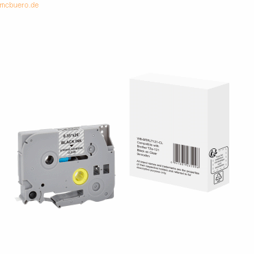 6941881235096 - P-Touch Beschriftungsband Kompatibel Brother TZe-121 5T121-WT Selbsthaftend Schwarz auf Transparent 675 mm x 8 m 6941881235096 - P-Touch Beschriftungsband Kompatibel Brother TZe-121 5T121-WT Selbsthaftend Schwarz auf Transparent 675 mm x 8 m