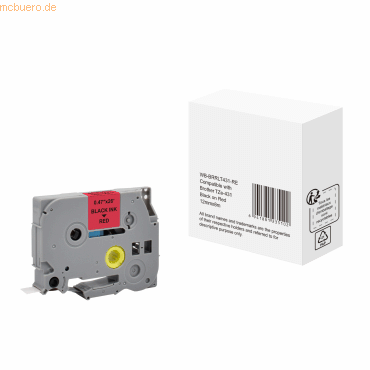 6941881235102 - P-touch Beschriftungsband Kompatibel Brother TZe-431 5BRT431 Selbsthaftend Schwarz auf Rot 88 mm x 8 m 6941881235102 - P-touch Beschriftungsband Kompatibel Brother TZe-431 5BRT431 Selbsthaftend Schwarz auf Rot 88 mm x 8 m