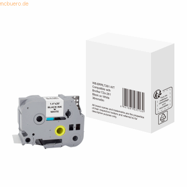 6941881235164 - P-touch Beschriftungsband Kompatibel Brother TZe-261 5BRT261-WT Selbsthaftend Schwarz auf Weiß 36 mm x 8 m 6941881235164 - P-touch Beschriftungsband Kompatibel Brother TZe-261 5BRT261-WT Selbsthaftend Schwarz auf Weiß 36 mm x 8 m