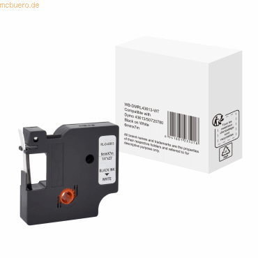 6941881235218 - D1 S0720780 43613 Kompatibles Dymo Beschriftungsband Selbstklebend Schwarz auf Weiß 6 mm x 7 m 6941881235218 - D1 S0720780 43613 Kompatibles Dymo Beschriftungsband Selbstklebend Schwarz auf Weiß 6 mm x 7 m