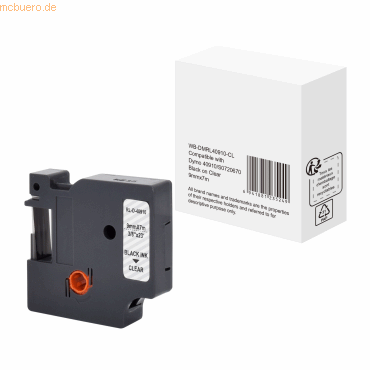 6941881235249 - D1 S0720670 40910 Kompatibles Dymo Beschriftungsband Selbsthaftend Schwarz auf Klar 9 mm x 7 m 6941881235249 - D1 S0720670 40910 Kompatibles Dymo Beschriftungsband Selbsthaftend Schwarz auf Klar 9 mm x 7 m