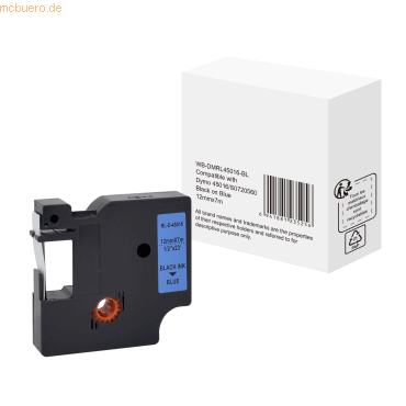 6941881235256 - D1 S0720560 45016 Kompatibles Dymo Beschriftungsband Selbsthaftend Schwarz auf Blau 12 mm x 7m 6941881235256 - D1 S0720560 45016 Kompatibles Dymo Beschriftungsband Selbsthaftend Schwarz auf Blau 12 mm x 7m