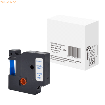 6941881235287 - D1 S0720540 45014 Kompatibles Dymo Beschriftungsband Selbstklebend Blau auf Weiß 12 mm x 7 m 6941881235287 - D1 S0720540 45014 Kompatibles Dymo Beschriftungsband Selbstklebend Blau auf Weiß 12 mm x 7 m