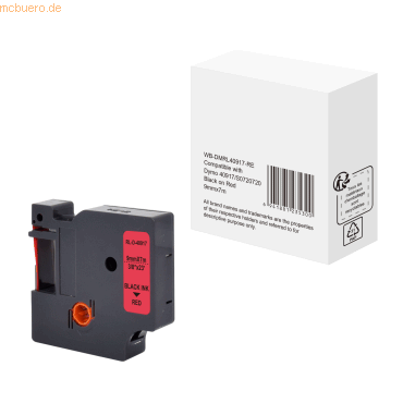 6941881235300 - D1 S0720720 40917 Kompatibles Dymo Beschriftungsband Selbstklebend Schwarz auf Rot 9 mm x 7 m 6941881235300 - D1 S0720720 40917 Kompatibles Dymo Beschriftungsband Selbstklebend Schwarz auf Rot 9 mm x 7 m