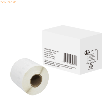 6941881235607 - LW Etikettenrolle Kompatibel DYMO 99014 5DY99014-WT Selbsthaftend Schwarz auf Weiß 67 mm 220 Etiketten 6941881235607 - LW Etikettenrolle Kompatibel DYMO 99014 5DY99014-WT Selbsthaftend Schwarz auf Weiß 67 mm 220 Etiketten