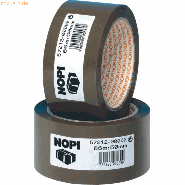 36 x Nopi Packband PP 50mm x 66m braun