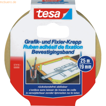 16 x Tesa Fixier- und Abdeckband 25m:19mm gelb